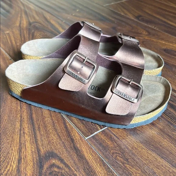 BIRKENSTOCK Arizona Birko-Flor Arizona Metallic Copper( Rose Gold) Sandals - Picture 6 of 17